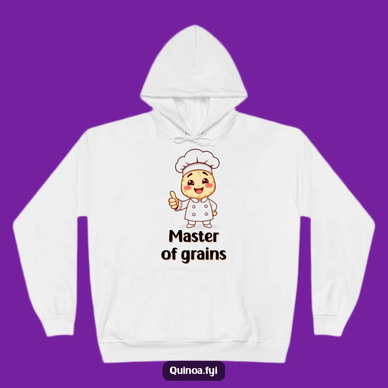 Cozy Funny Quinoa Chef Hoodie: Smiling Cook, Thumbs Up, Ultimate Funny Gift