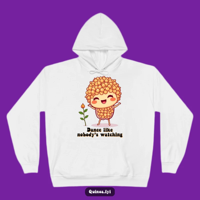 Funny Quinoa Dance Hoodie: Cozy Comfort Meets Silly Veggie Character, Ideal Funny Gift
