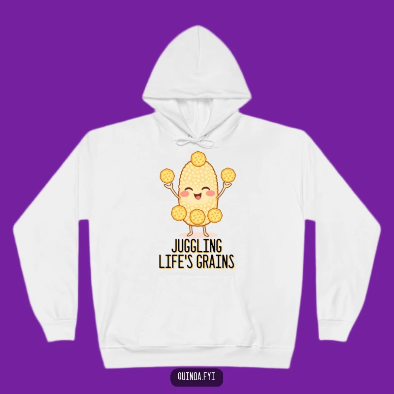 Funny Quinoa Juggling Hoodie: Cozy Character, Warm & Humorous Gift for Multitaskers