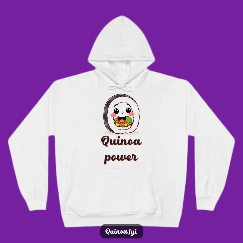Funny Sushi Quinoa Roll Hoodie: Happy Character's Cozy Healthy Smile Gift