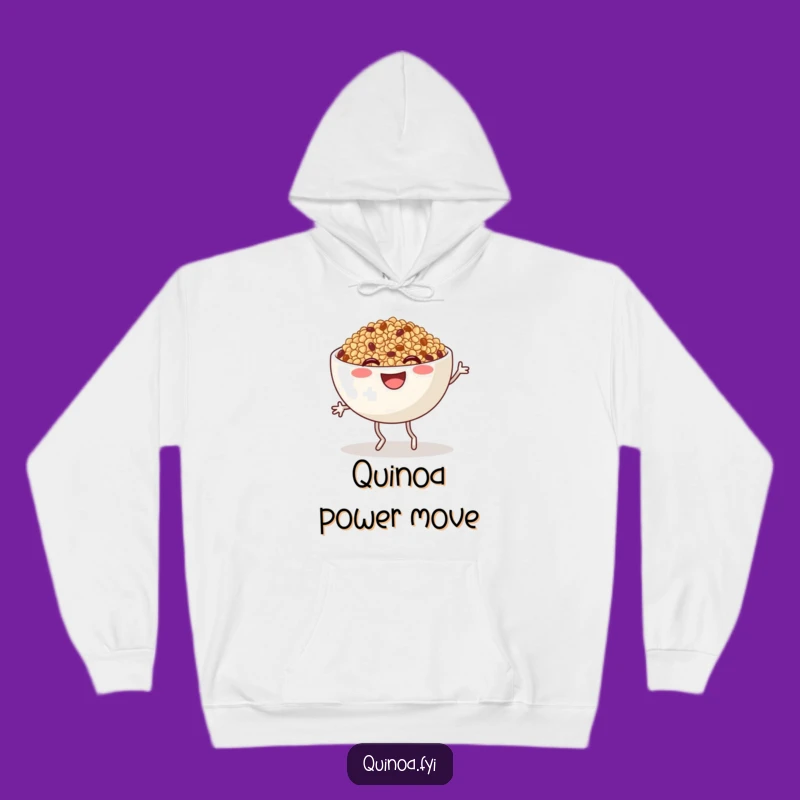 Funny Quinoa Jig Hoodie: Cozy Bowl Character, Warm & Humorous Gift for Food Lovers