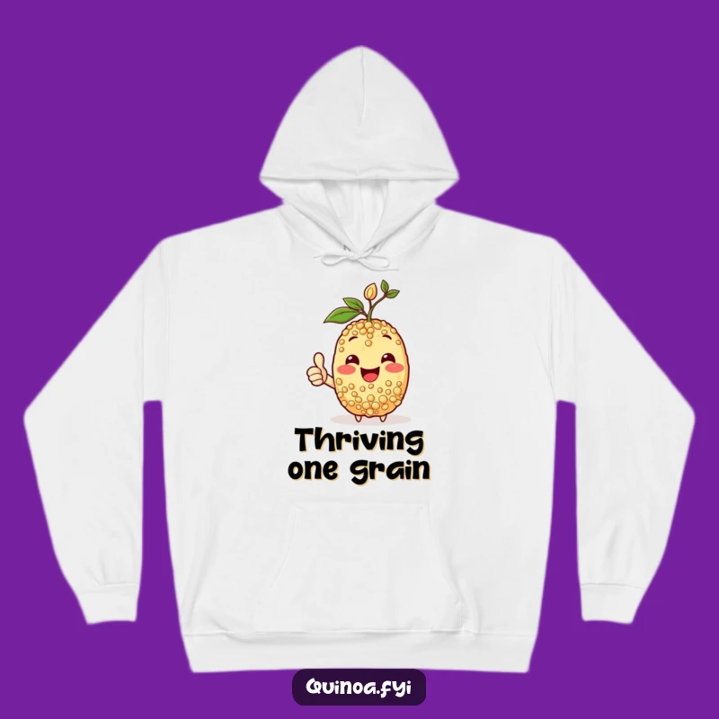 Funny Happy Quinoa Hoodie: Cozy Positivity, Thumbs-Up Warmth