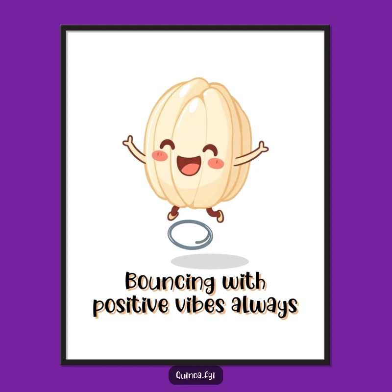 Funny Free Printable Wall Art: Bouncing Rice Grain, Whimsical Downloadable Decor