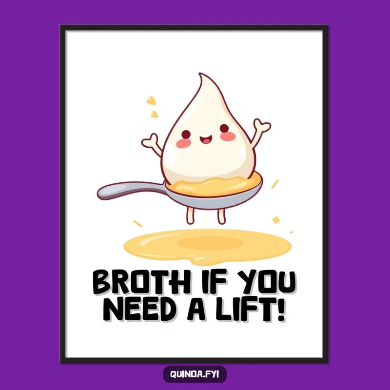 Funny Free Printable Wall Art: Broth Droplet Spoon Ride, Hilarious Downloadable Art!