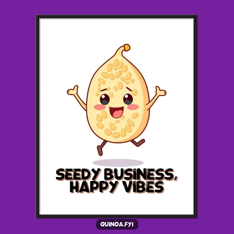 Free Printable Wall Art: Bouncing Quinoa Seed, Hilarious Downloadable Home Decor!