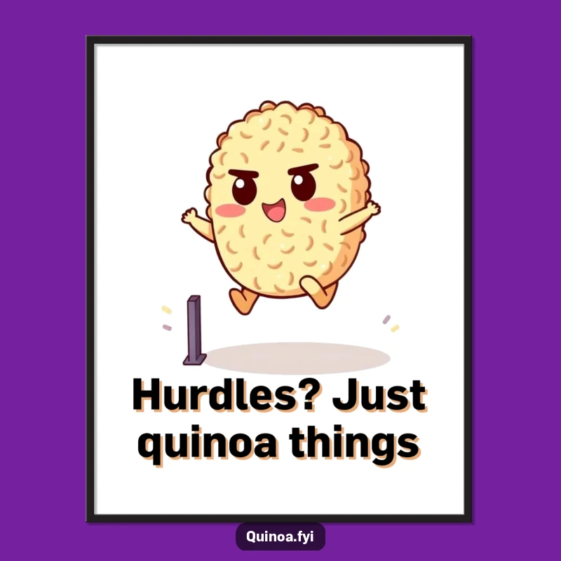 Free Printable Wall Art: Determined Quinoa Leaping for Humorous Downloadable Decor