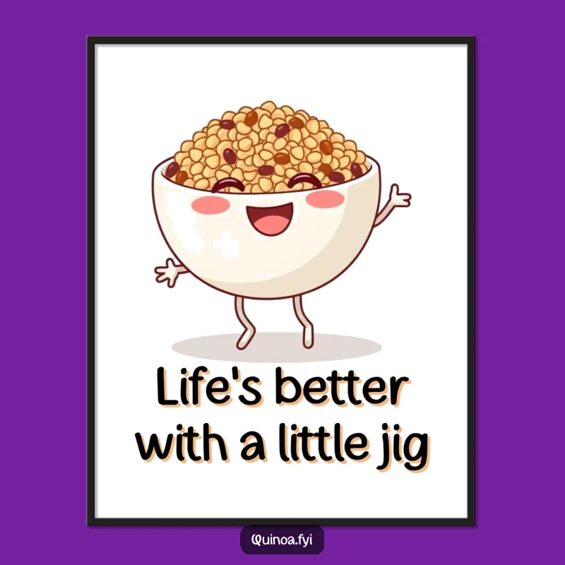 Free Printable Wall Art: Joyful Quinoa Jig - Humorous Downloadable Home Decor!