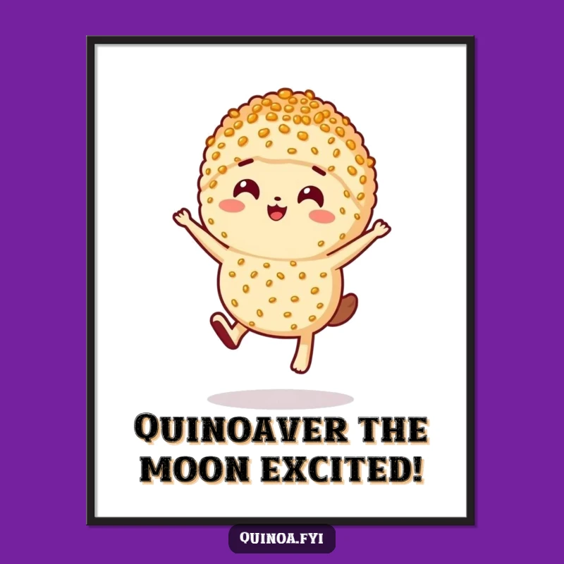Free Printable Wall Art: Leaping Quinoa - Funny Downloadable Humorous Decor!