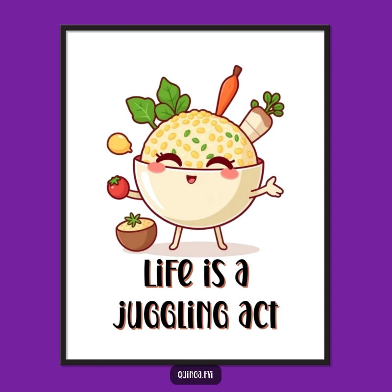 Funny Free Printable Quinoa Wall Art - Winking Juggler Downloadable Decor