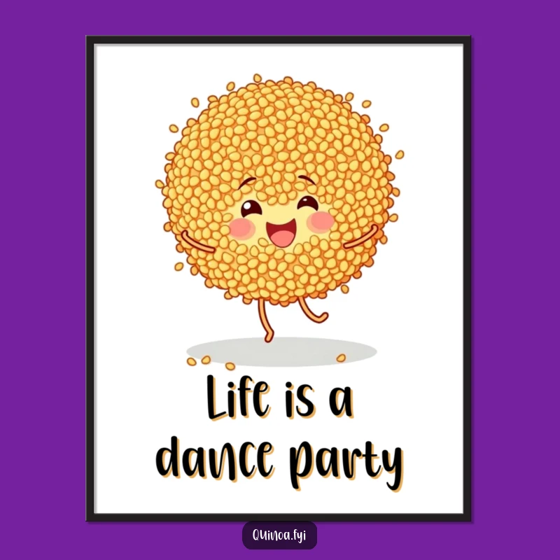 Funny Free Printable Wall Art: Dancing Quinoa Grains Decor - Downloadable Art