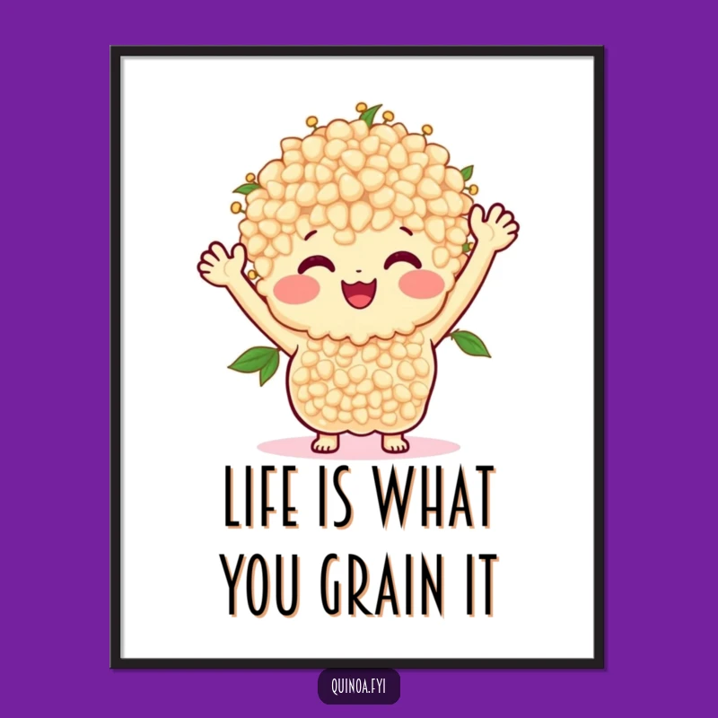 Funny Free Printable Wall Art: Quinoa Bunch Waving Downloadable Home Decor Gift