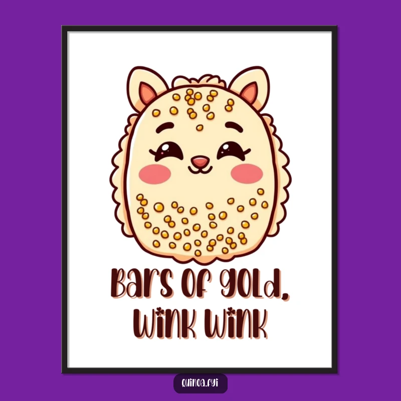 Funny Free Printable Wall Art: Winking Quinoa Bar, Playful Downloadable Decor