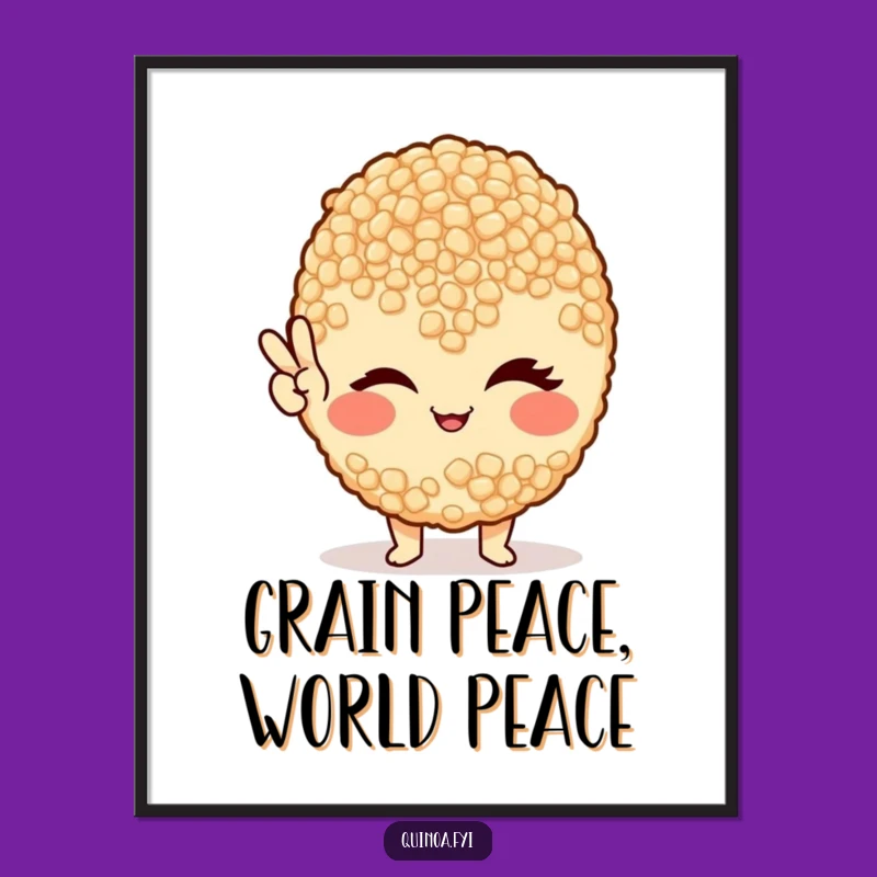 Free Printable Winking Quinoa Peace Sign Wall Art - Funny Downloadable Decor