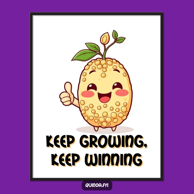 Funny Free Printable Quinoa Wall Art - Thumbs-Up Character Downloadable Decor