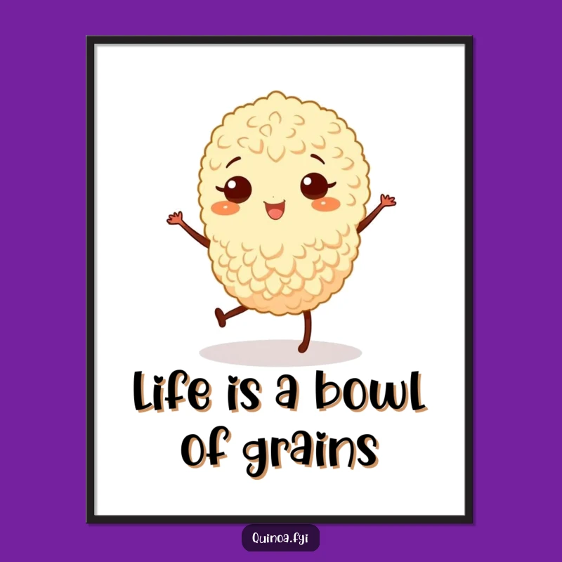 Funny Free Printable Wall Art: Quinoa Grain Jig Dancing Downloadable Home Decor Gift