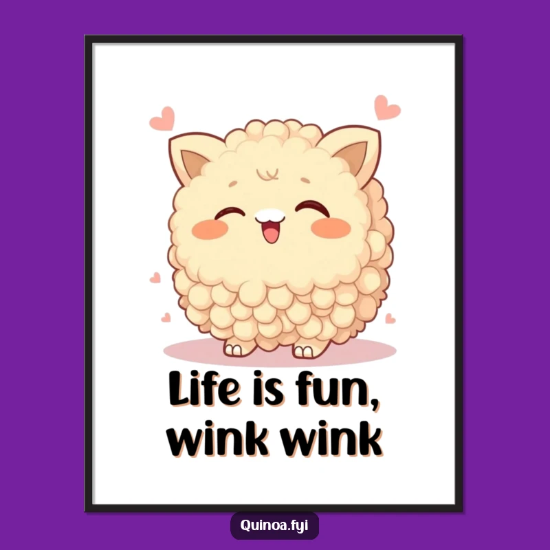 Free Printable Wall Art: Wobbly Quinoa Wink for Humorous Downloadable Decor
