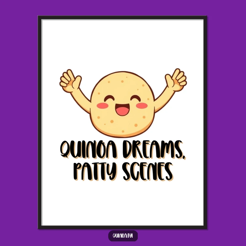 Free Printable Wall Art: Enthusiastic Quinoa Patty - Funny Celebration Downloadable!