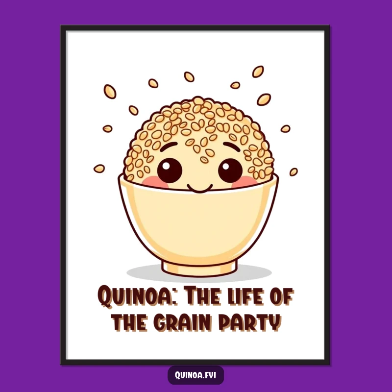 Free Printable Quinoa Wall Art: Funny Juggling Seeds for Kitchen Decor Gift