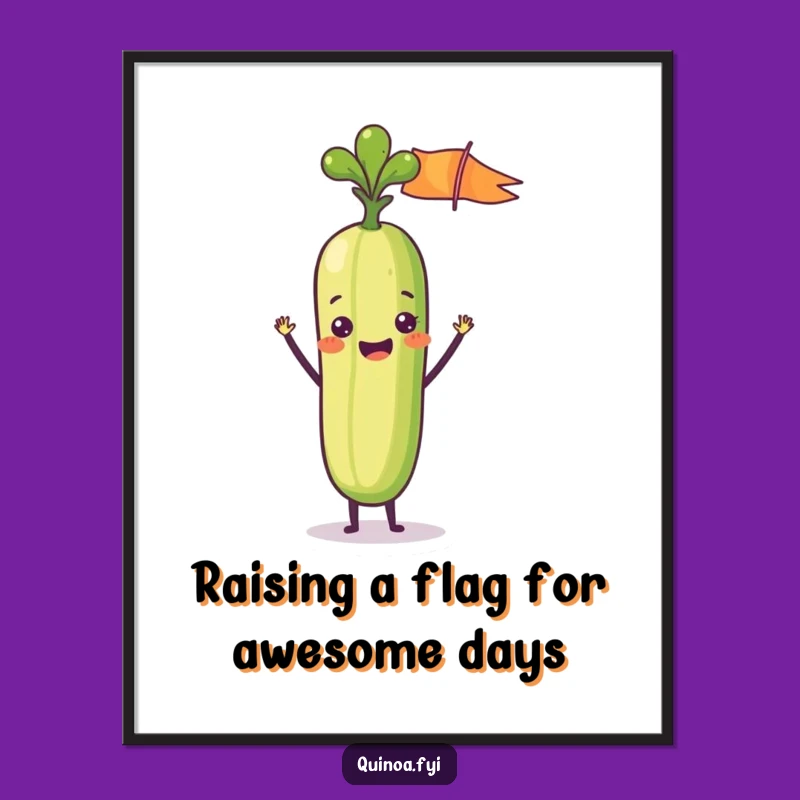 Funny Free Printable Wall Art: Waving Veggie Stick, Whimsical Downloadable Decor