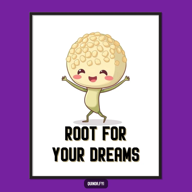 Free Printable Wall Art: Dancing Quinoa Sprout, Funny Downloadable Decor for a Lively Space