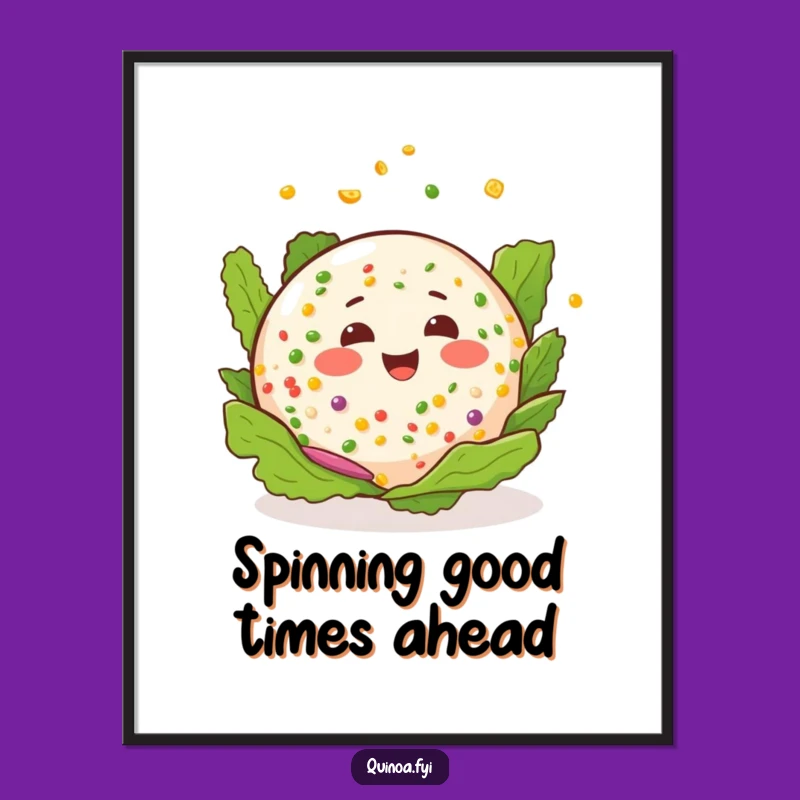 Funny Free Printable Wall Art: Dancing Quinoa Salad, Whimsical Downloadable Decor