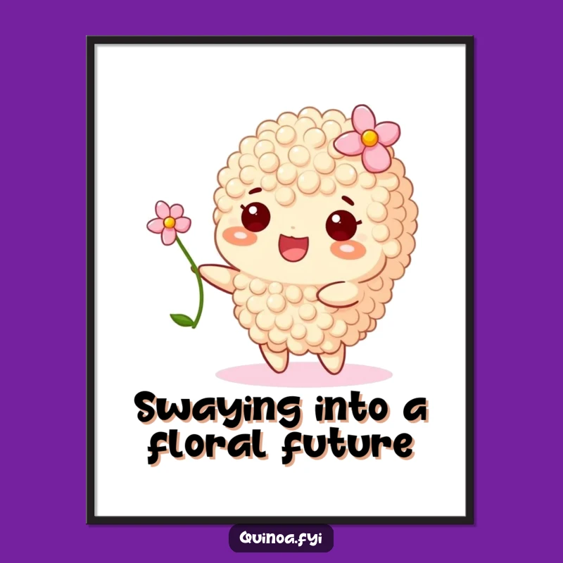 Free Printable Happy Quinoa Flower Wall Art - Serene Downloadable Decor