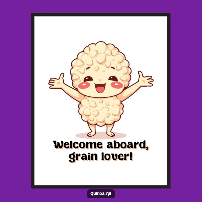 Free Printable Wall Art: Welcoming Quinoa Smile, Funny Organic Decor