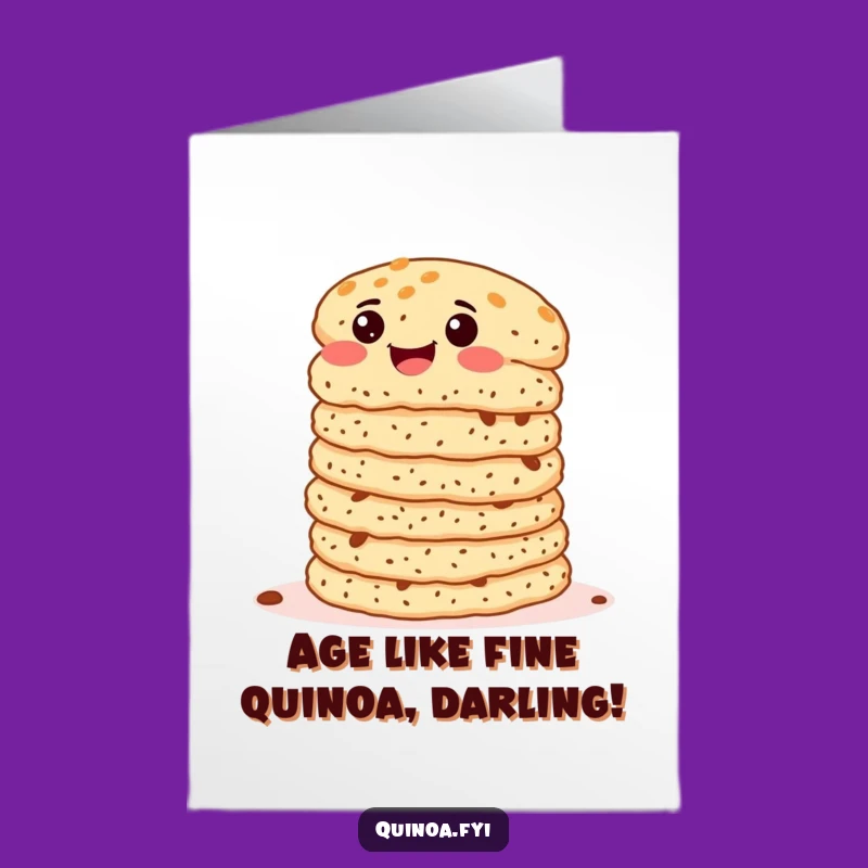 Free Printable Quinoa Patty Birthday Card: Wiggling Food Fun for a Joyful Gift