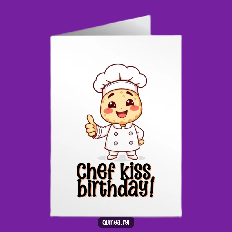 Free Printable Birthday Card: Quinoa Chef Thumbs Up, Funny DIY Downloadable Gift