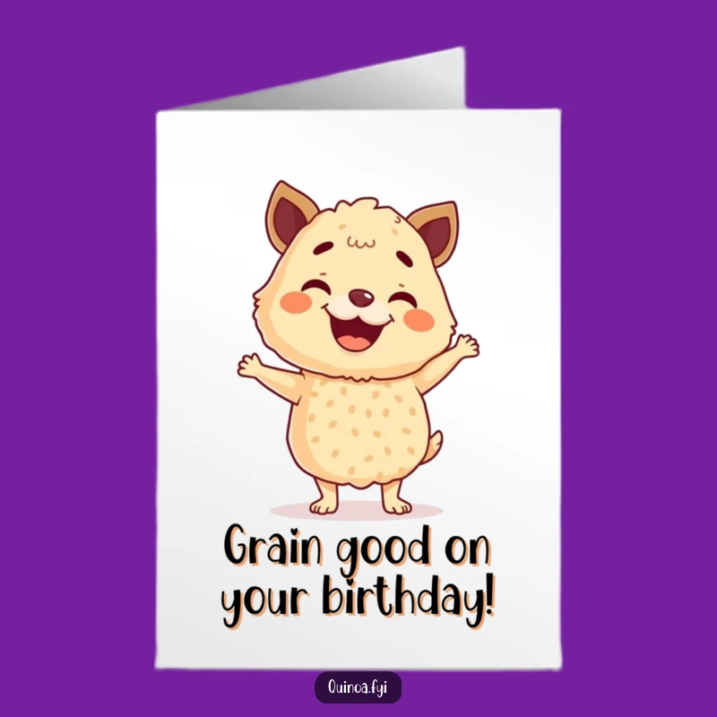 Free Printable Birthday Card: Funny Quinoa Dance, Hilarious Downloadable Gift for Foodies