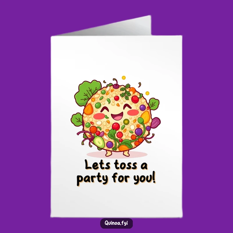 Free Printable Birthday Card: Happy Quinoa Salad Wishes, Funny Downloadable Gift!