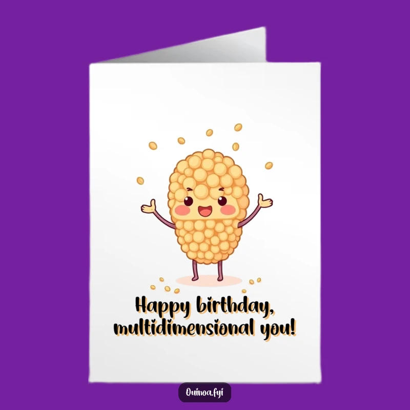 Free Printable Birthday Card: Juggling Quinoa Fun Downloadable Gift