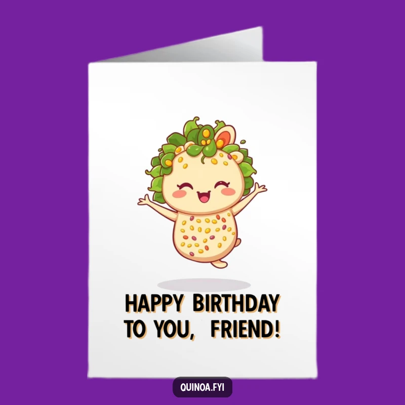Free Printable Birthday Card: Twirling Quinoa Salad - Funny Downloadable Gift!