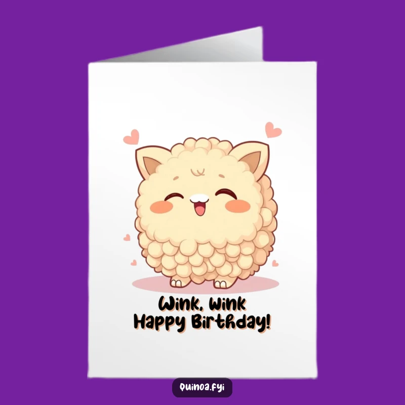 Free Printable Birthday Card: Wobbly Quinoa Wink for a Joyful Downloadable Gift