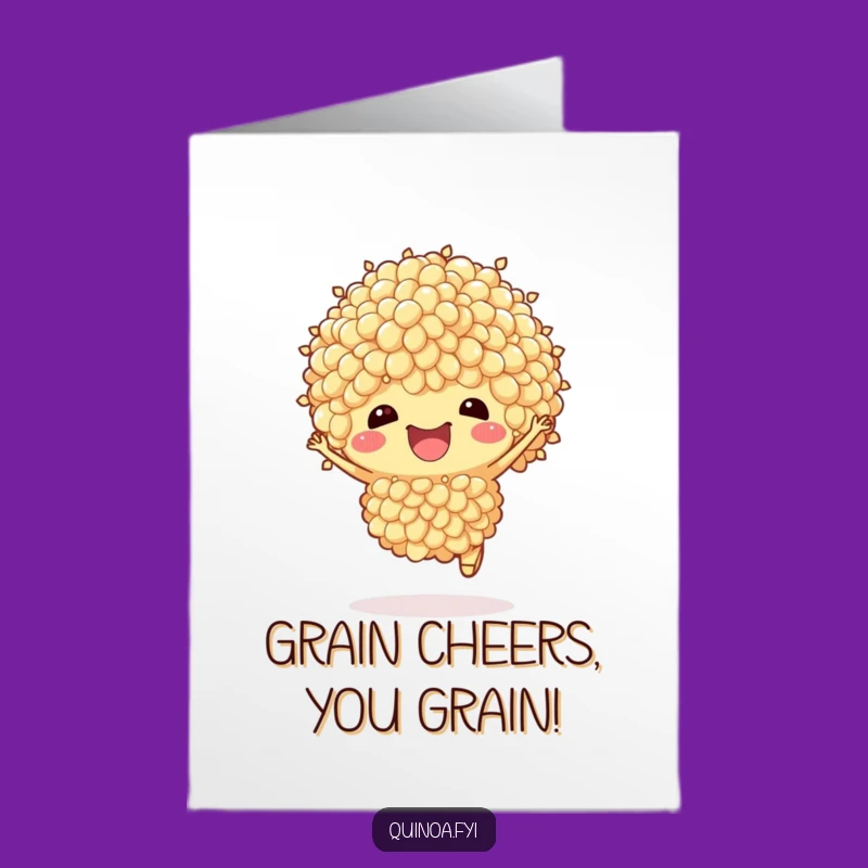 Free Printable Quinoa Hop Birthday Card: Funny Downloadable Gift for Grain Lovers