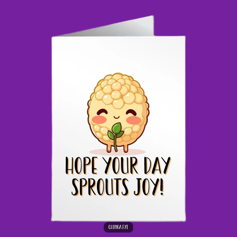 Free Printable Birthday Card: Shy Quinoa's Sprout Gift, Downloadable Joy