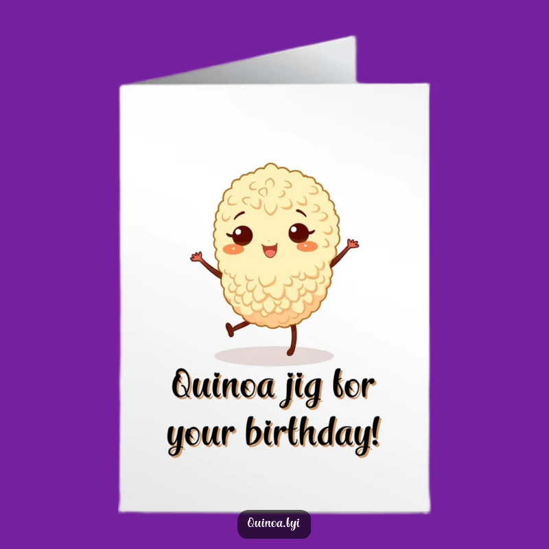 Free Printable Birthday Card: Joyful Quinoa Jig Fun Downloadable Gift