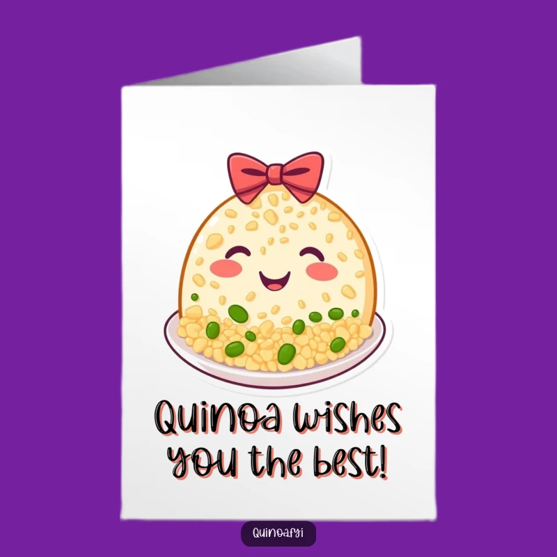 Free Printable Birthday Card: Beaming Quinoa Bow, Happy Grin for a Hilarious Downloadable Gift