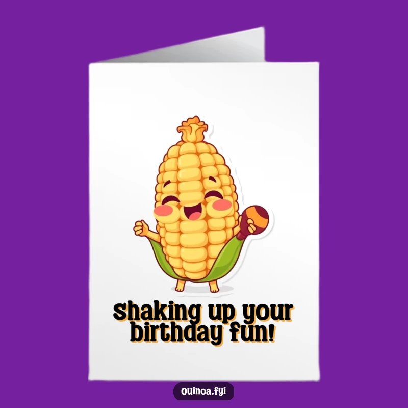 Free Printable Birthday Card: Rhythmic Corn Kernel for a Festive Birthday Bash