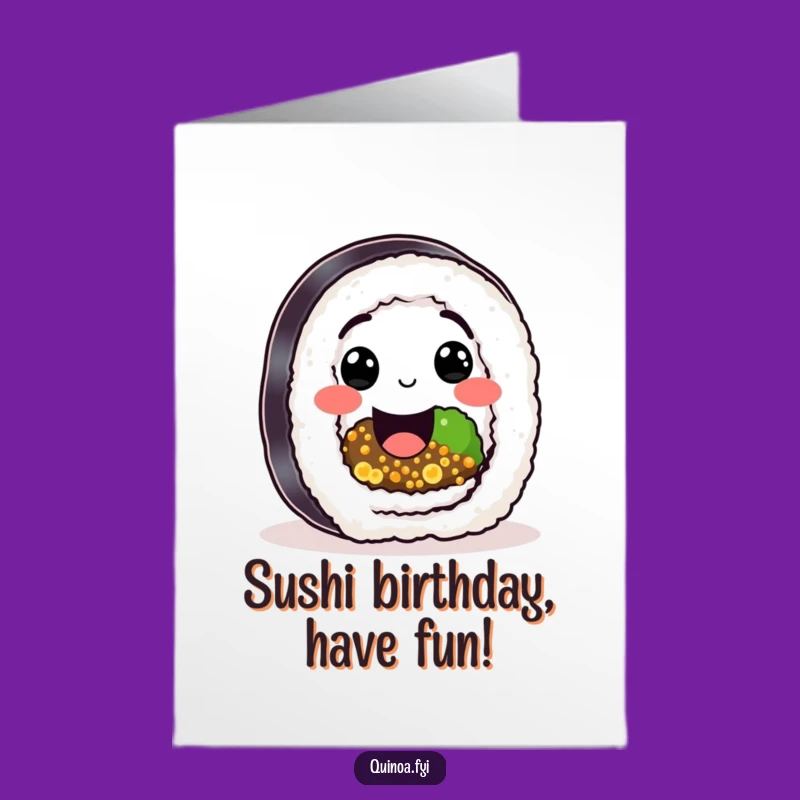 Free Printable Birthday Card: Happy Quinoa Sushi - Delicious Downloadable Gift