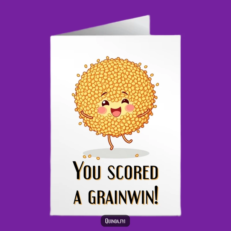 Free Printable Congrats Card: Dancing Quinoa Grains Celebrate Success