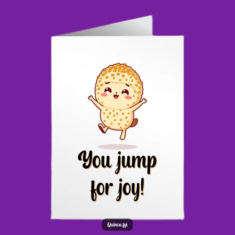 Free Printable Congrats Card: Leaping Quinoa - Humorous Downloadable Gift!