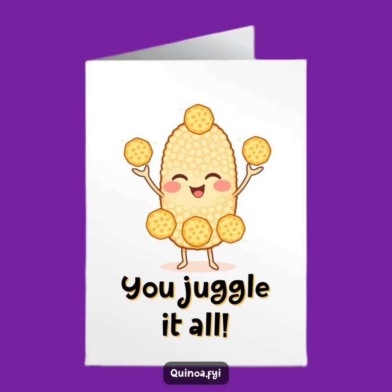 Free Printable Congrats Card: Quinoa Juggling Success - Downloadable Skillful Gift!