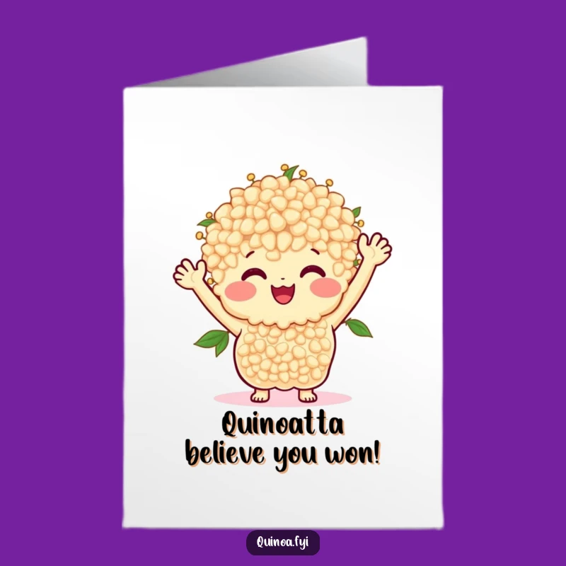 Free Printable Congrats Card: Smiling Quinoa Bunch Celebration Downloadable Gift