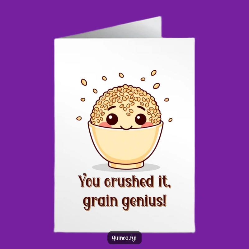 Free Printable Quinoa Congrats Card: Juggling Seeds for a Healthy Victory Gift