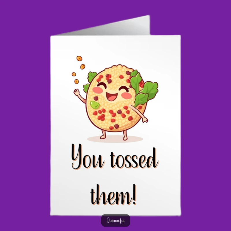 Free Printable Quinoa Salad Congratulations Card: Funny Downloadable Gift for Achievers