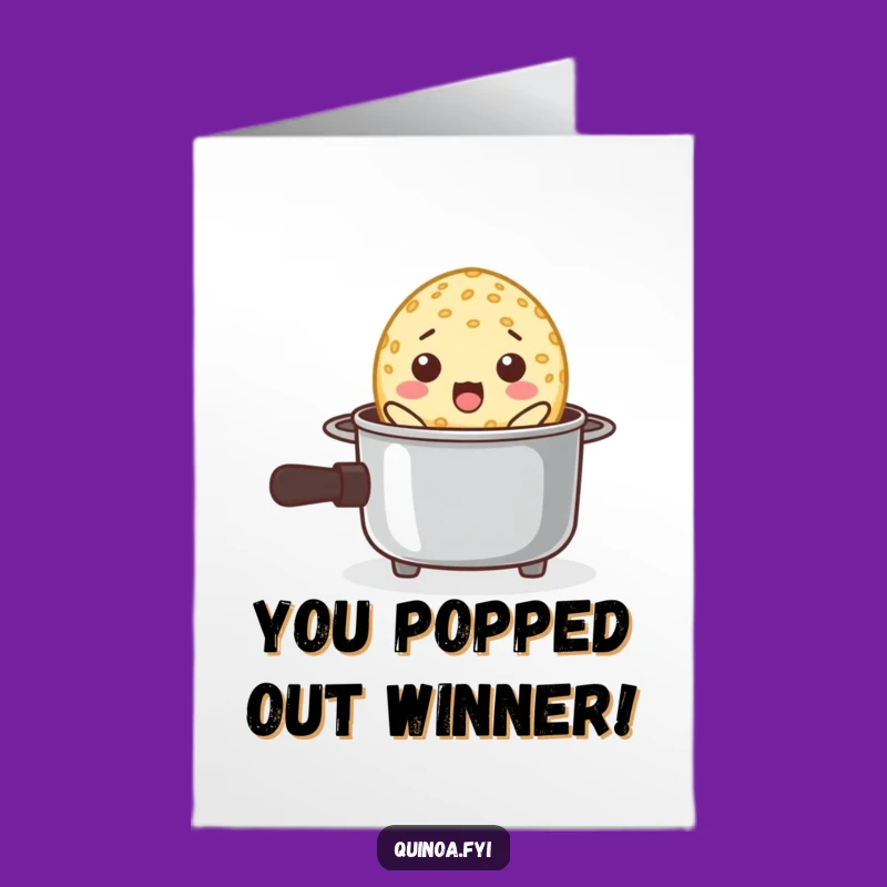 Free Printable Surprised Quinoa Congrats Card - Humorous Cooking Download