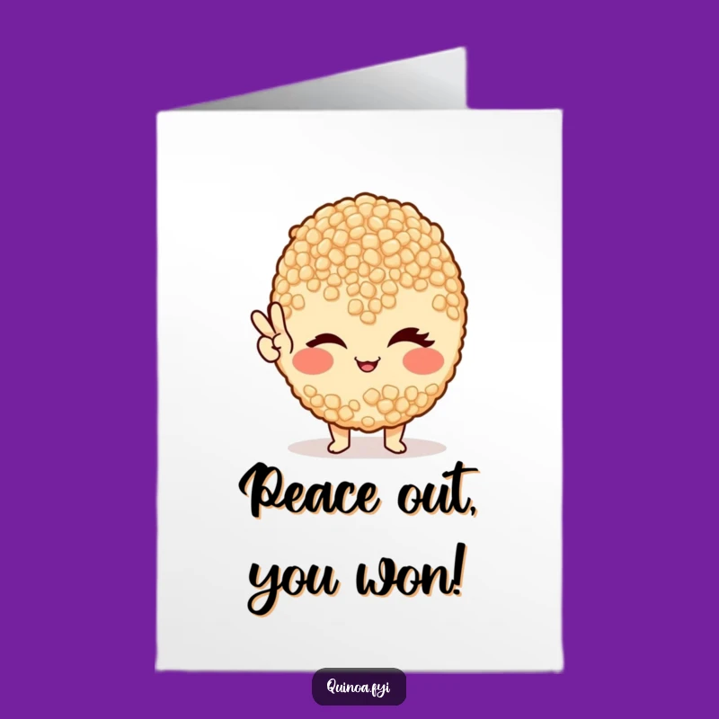 Free Printable Winking Quinoa Peace Sign Congrats Card - Humorous Download