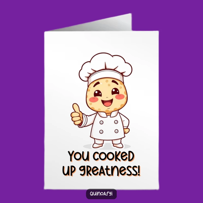 Free Printable Congrats Card: Quinoa Chef Approval, Humorous Downloadable Gift