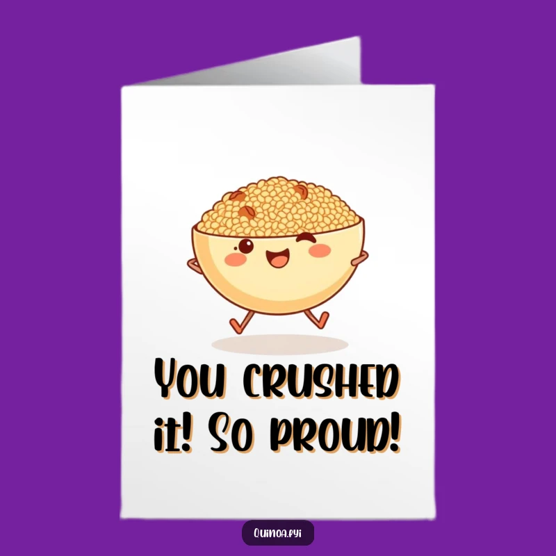 Free Printable Congrats Card: Skipping Quinoa Bowl - Humorous Downloadable Gift!